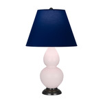 Double Gourd Small Table Lamp - Rose Water / Navy / Gray Lining