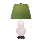 Double Gourd Small Table Lamp - Rose Water / Tea Green / Taupe Lining