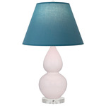 Double Gourd Small Table Lamp - Rose Water / Bright Blue / Gray Lining