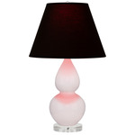 Double Gourd Small Table Lamp - Rose Water / Ink Black / Rose Red Lining