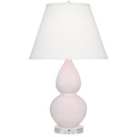 Double Gourd Small Table Lamp - Rose Water / Pearl Dupioni