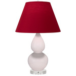 Double Gourd Small Table Lamp - Rose Water / Rose Red / Ink Black Lining