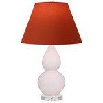 Double Gourd Small Table Lamp - Rose Water / Tangerine / Taupe Lining