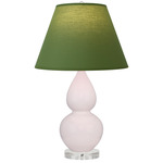 Double Gourd Small Table Lamp - Rose Water / Tea Green / Taupe Lining