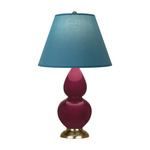 Double Gourd Small Table Lamp - Sugar Plum / Bright Blue / Gray Lining