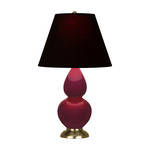 Double Gourd Small Table Lamp - Sugar Plum / Ink Black / Rose Red Lining