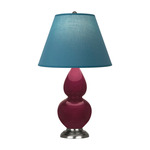Double Gourd Small Table Lamp - Sugar Plum / Bright Blue / Gray Lining