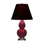 Double Gourd Small Table Lamp - Sugar Plum / Ink Black / Rose Red Lining