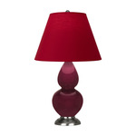 Double Gourd Small Table Lamp - Sugar Plum / Rose Red / Ink Black Lining
