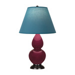 Double Gourd Small Table Lamp - Sugar Plum / Bright Blue / Gray Lining