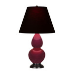 Double Gourd Small Table Lamp - Sugar Plum / Ink Black / Rose Red Lining