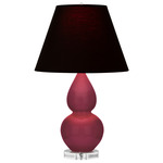 Double Gourd Small Table Lamp - Sugar Plum / Ink Black / Rose Red Lining