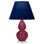 Double Gourd Small Table Lamp - Sugar Plum / Navy / Gray Lining