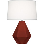 Delta Table Lamp - Oxblood / Oyster Linen