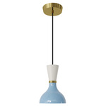 Clare Pendant - Modern Brass / Baby Blue / Lily