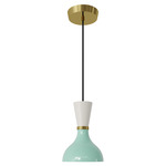 Clare Pendant - Modern Brass / Mint / Lily