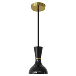 Clare Pendant - Modern Brass / Obsidian