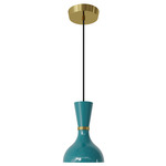 Clare Pendant - Modern Brass / Peacock