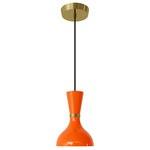 Clare Pendant - Modern Brass / Pumpkin