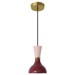 Clare Pendant - Modern Brass / Sugar Plum / Rose Water