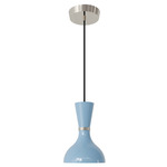 Clare Pendant - Polished Nickel / Baby Blue