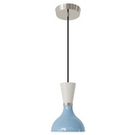 Clare Pendant - Polished Nickel / Baby Blue / Lily
