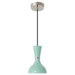 Clare Pendant - Polished Nickel / Mint