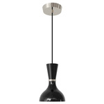 Clare Pendant - Polished Nickel / Obsidian