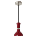 Clare Pendant - Polished Nickel / Oxblood