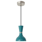 Clare Pendant - Polished Nickel / Peacock