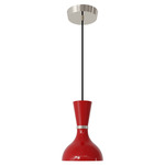 Clare Pendant - Polished Nickel / Ruby Red