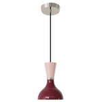 Clare Pendant - Polished Nickel / Sugar Plum / Rose Water