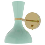 Clare Hardwired / Plug-in Wall Sconce - Modern Brass / Mint / Lily