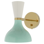 Clare Hardwired / Plug-in Wall Sconce - Modern Brass / Mint