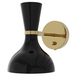 Clare Hardwired / Plug-in Wall Sconce - Modern Brass / Obsidian