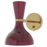 Clare Hardwired / Plug-in Wall Sconce - Modern Brass / Sugar Plum