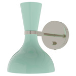 Clare Hardwired / Plug-in Wall Sconce - Polished Nickel / Mint / Lily