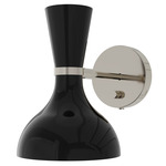 Clare Hardwired / Plug-in Wall Sconce - Polished Nickel / Obsidian