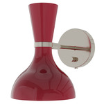 Clare Hardwired / Plug-in Wall Sconce - Polished Nickel / Oxblood
