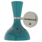 Clare Hardwired / Plug-in Wall Sconce - Polished Nickel / Peacock