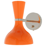 Clare Hardwired / Plug-in Wall Sconce - Polished Nickel / Pumpkin