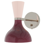 Clare Hardwired / Plug-in Wall Sconce - Polished Nickel / Sugar Plum / Rose Water