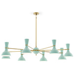 Clare Chandelier - Modern Brass / Mint
