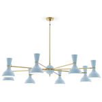 Clare Chandelier - Modern Brass / Baby Blue