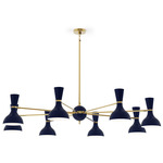 Clare Chandelier - Modern Brass / Midnight Blue