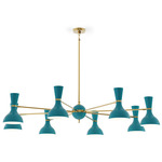 Clare Chandelier - Modern Brass / Peacock