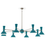 Clare Chandelier - Polished Nickel / Peacock