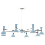 Clare Chandelier - Polished Nickel / Baby Blue