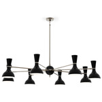 Clare Chandelier - Polished Nickel / Obsidian