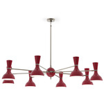 Clare Chandelier - Polished Nickel / Oxblood